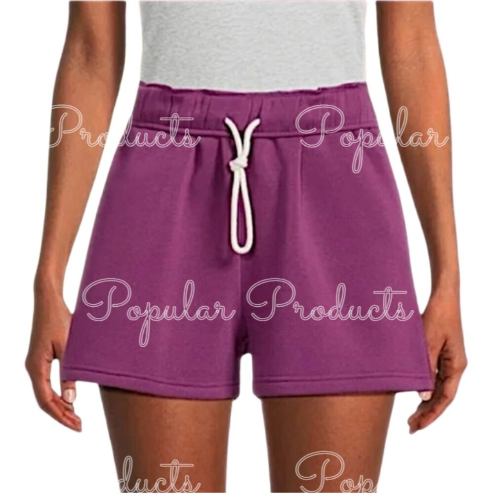 Foldover Fleece Shorts, Soft Berry